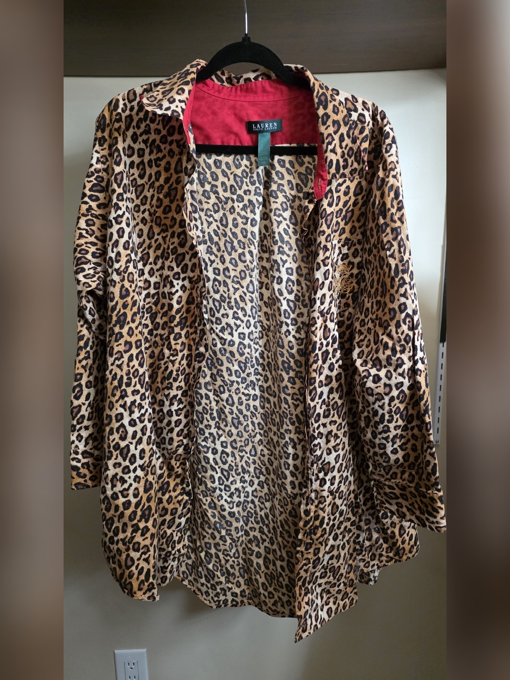 Ralph Lauren Leopard Print Button-down Shirt - Tan & Black - Picture 8 of 9